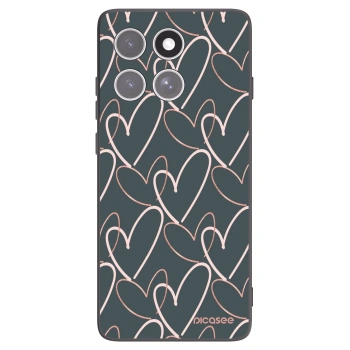 Picasee silikonowe czarne etui na Motorola Edge 60 Pro - Lots of love