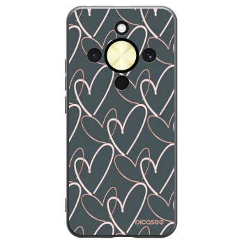 Picasee silikonowe czarne etui na Honor Magic8 Lite 5G - Lots of love