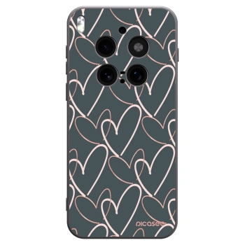 Picasee silikonowe czarne etui na Vivo X300 Pro - Lots of love