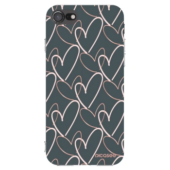 Picasee silikonowe przeźroczyste etui na Apple iPhone 8 - Lots of love