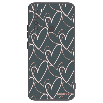 Picasee silikonowe czarne etui na Xiaomi Redmi Note 8 - Lots of love