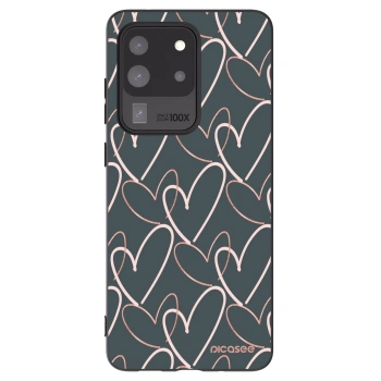 Picasee silikonowe czarne etui na Samsung Galaxy S20 Ultra 5G G988F - Lots of love