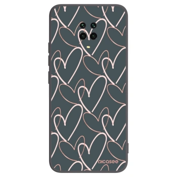 Picasee silikonowe czarne etui na Xiaomi Redmi Note 9 Pro - Lots of love