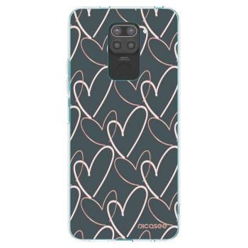Picasee silikonowe czarne etui na Xiaomi Redmi Note 9 - Lots of love