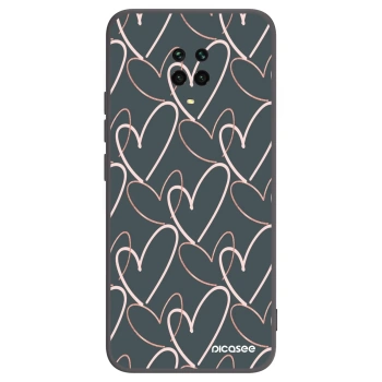 Picasee silikonowe czarne etui na Xiaomi Redmi Note 9S - Lots of love