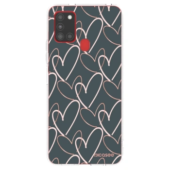 Picasee silikonowe przeźroczyste etui na Samsung Galaxy A21s - Lots of love