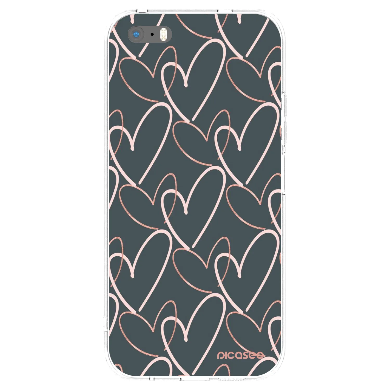 Picasee silikonowe przeźroczyste etui na Apple iPhone 5/5S/SE - Lots of love