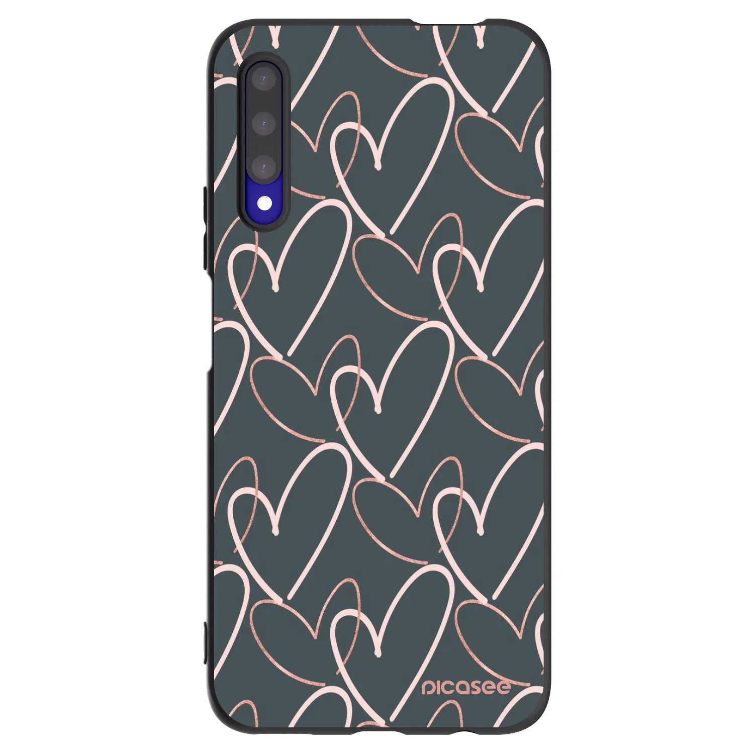 Picasee silikonowe czarne etui na Honor 9X Pro - Lots of love