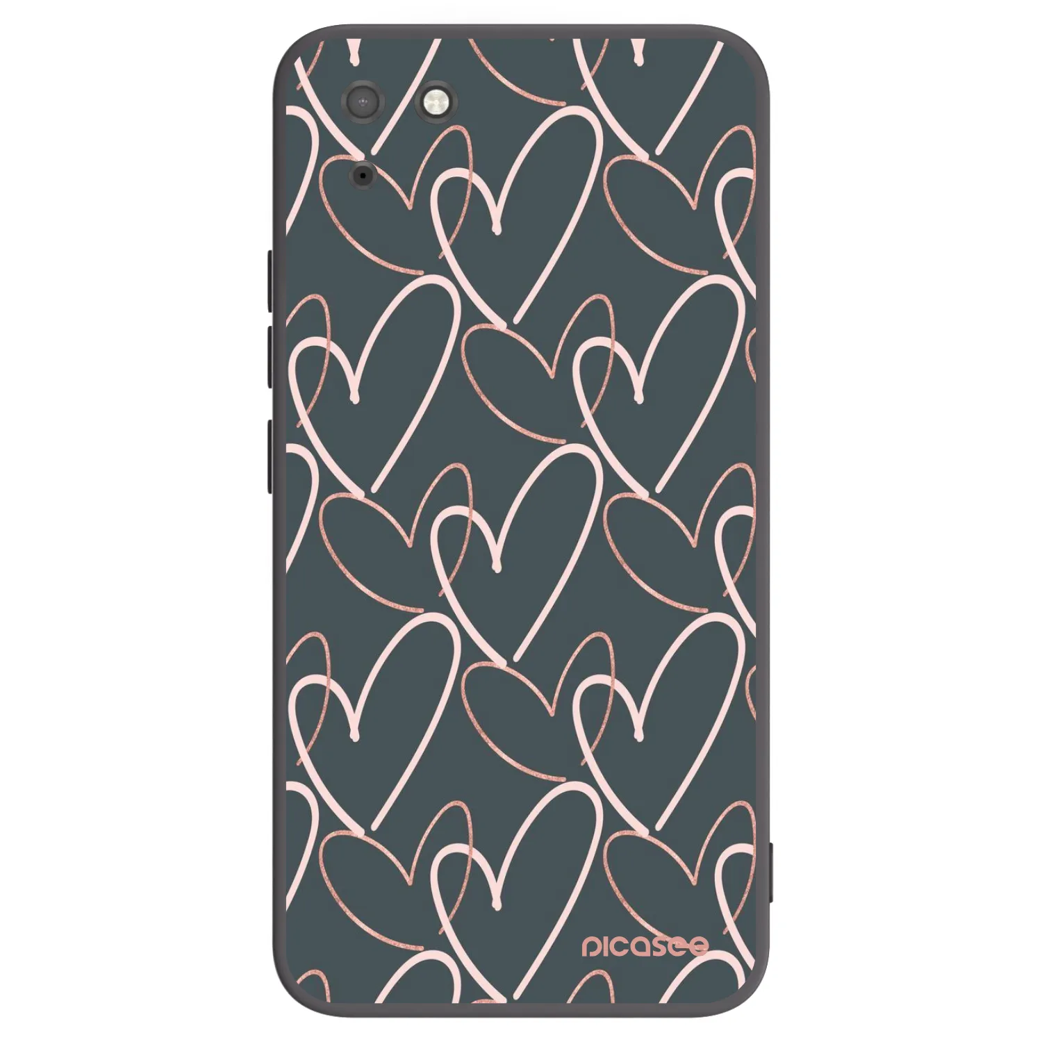 Picasee silikonowe czarne etui na Huawei Y5P - Lots of love