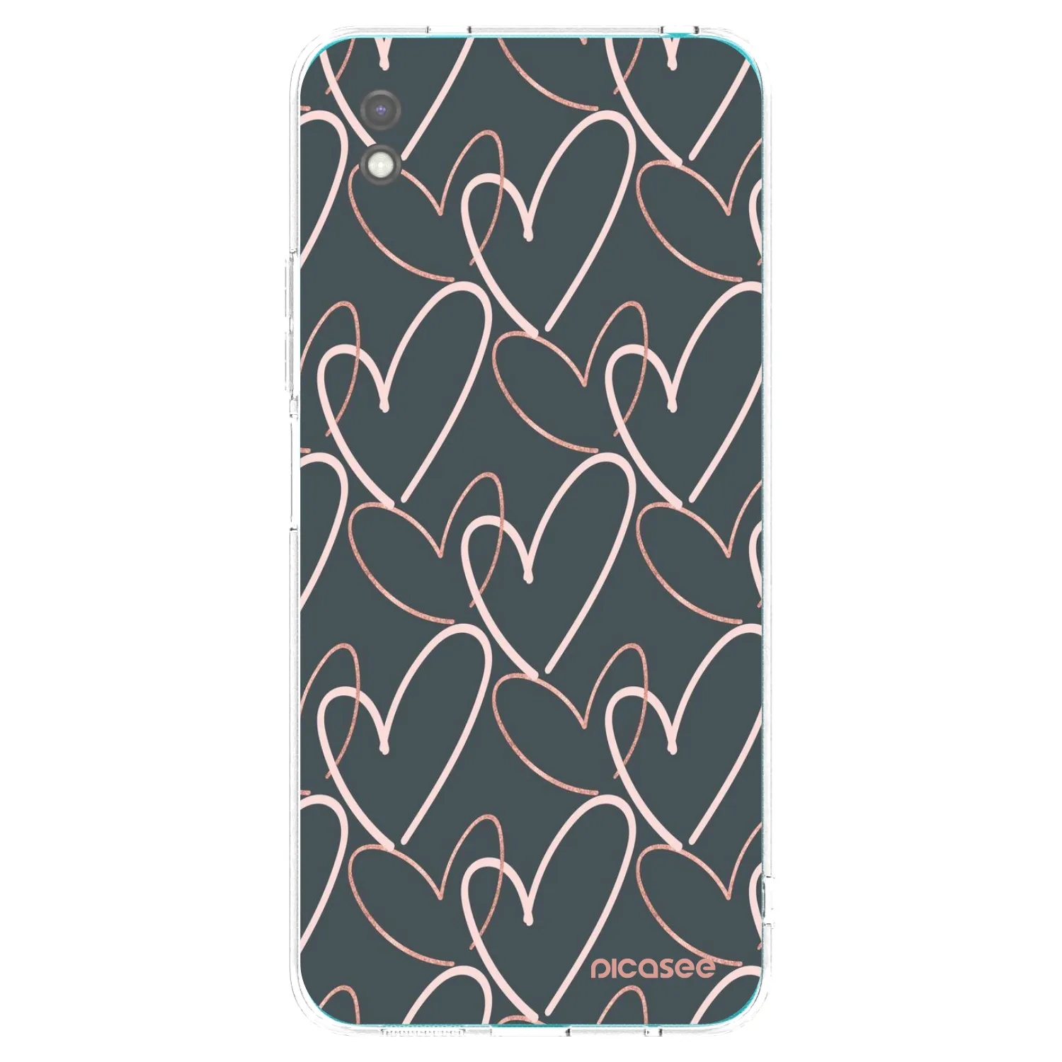 Picasee silikonowe czarne etui na Xiaomi Redmi 9A - Lots of love