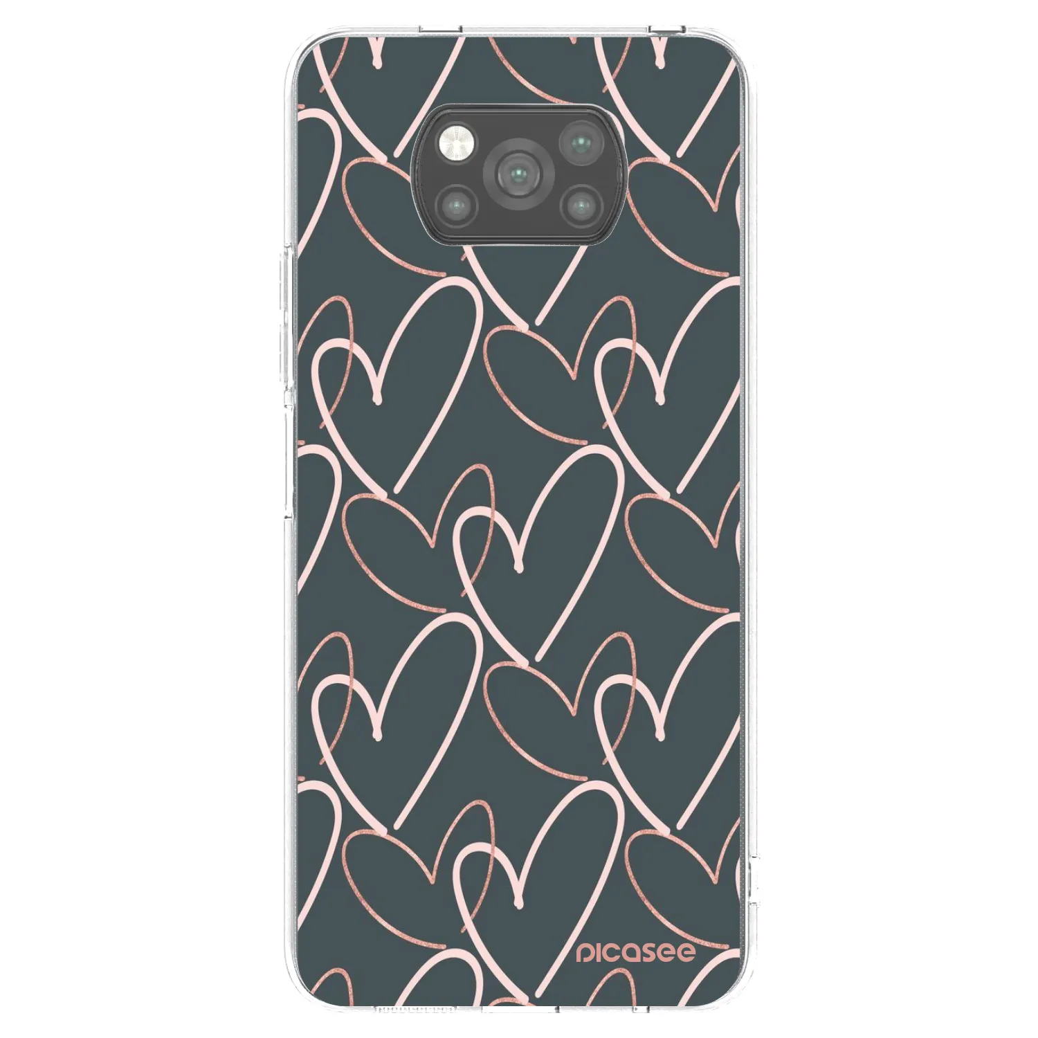 Picasee silikonowe czarne etui na Xiaomi Poco X3 - Lots of love
