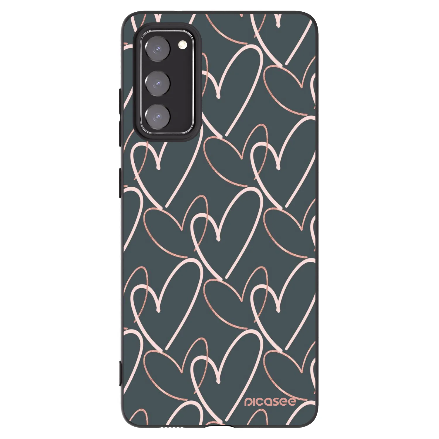 Picasee silikonowe czarne etui na Samsung Galaxy S20 FE - Lots of love
