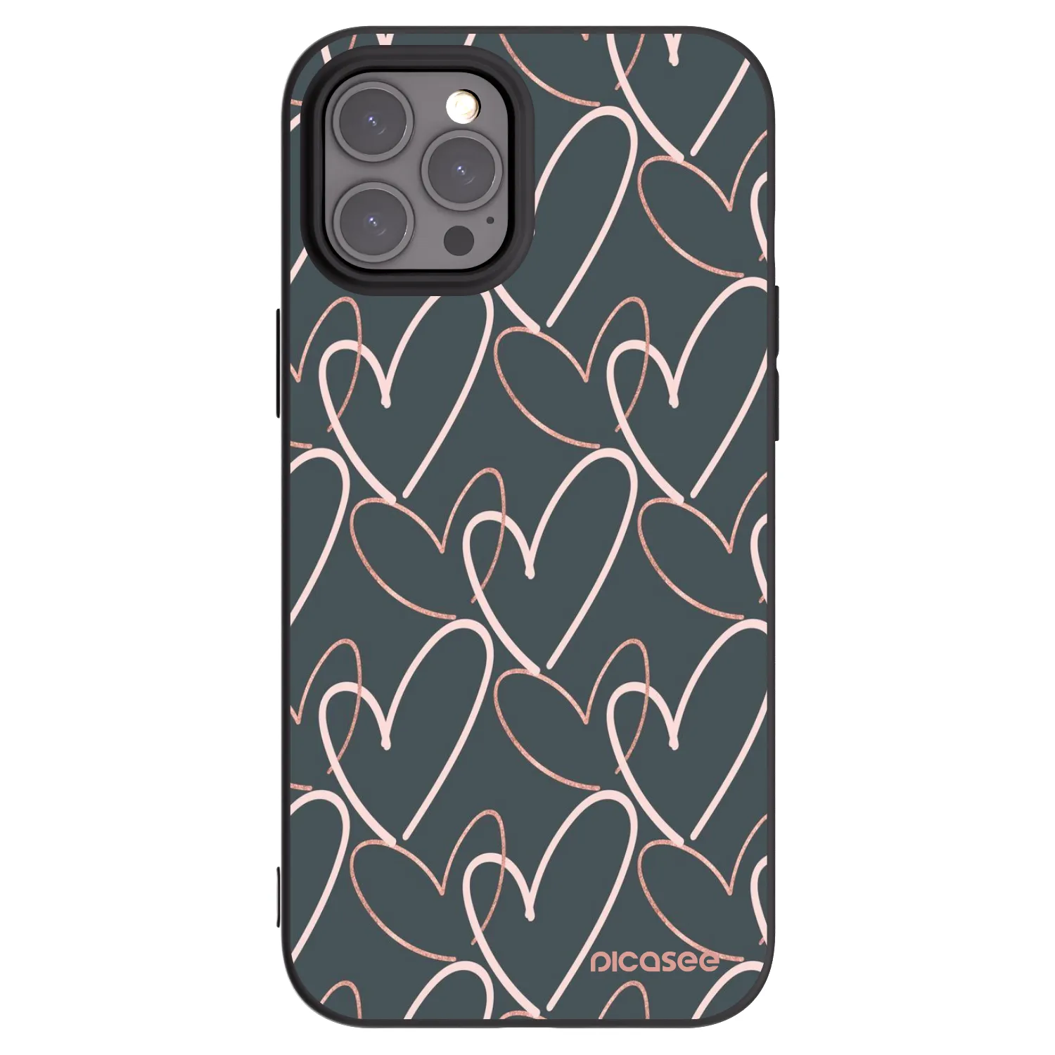 Picasee silikonowe czarne etui na Apple iPhone 12 Pro Max - Lots of love