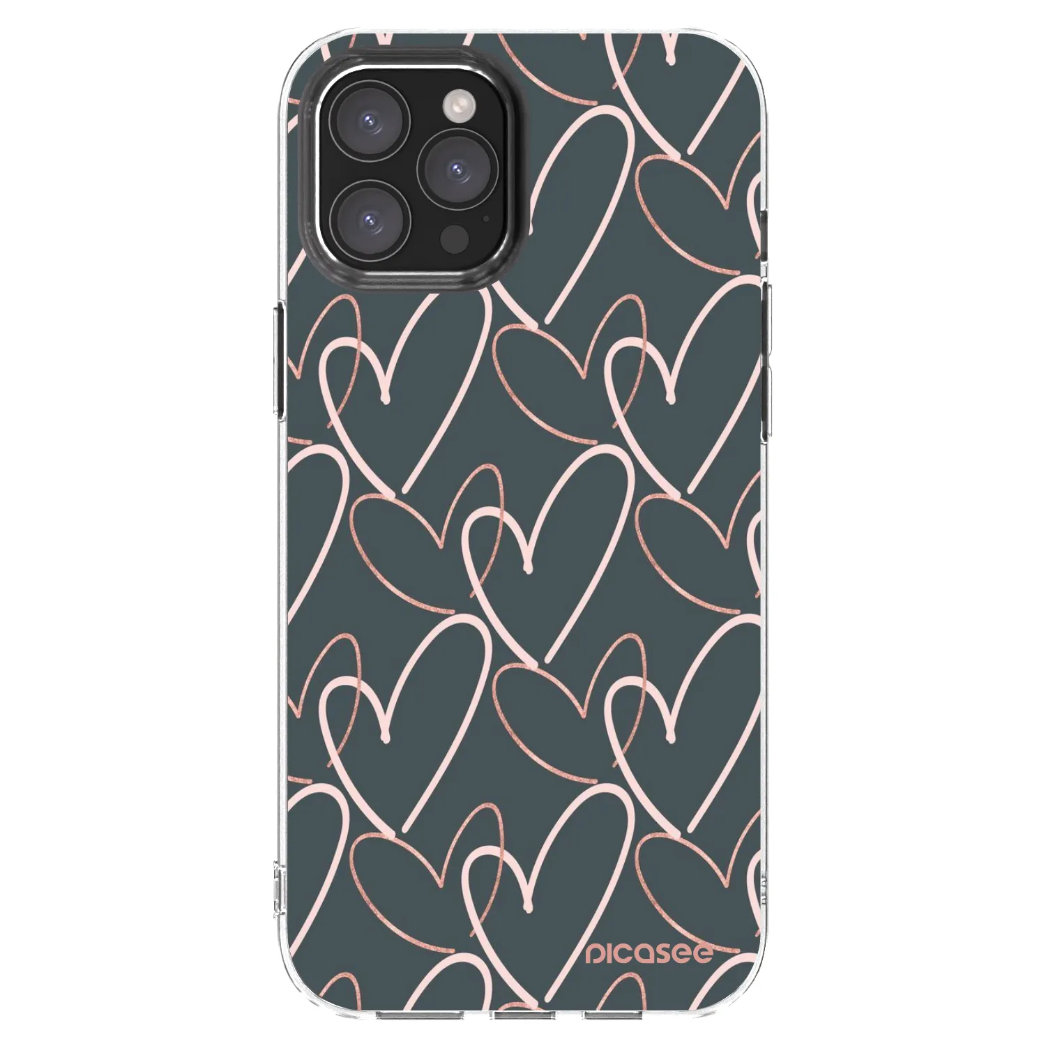 Picasee silikonowe przeźroczyste etui na Apple iPhone 12 Pro Max - Lots of love