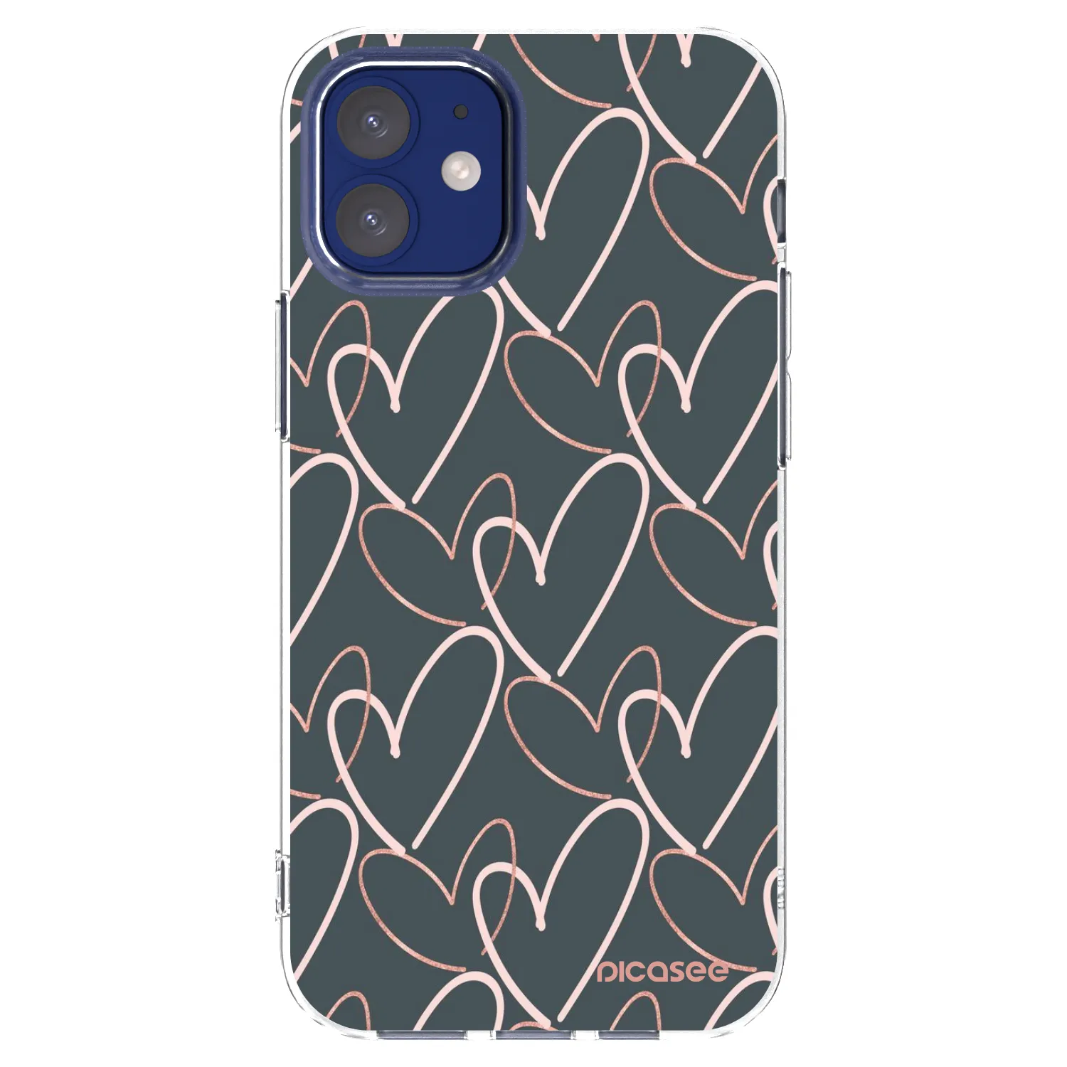 Picasee silikonowe przeźroczyste etui na Apple iPhone 12 mini - Lots of love