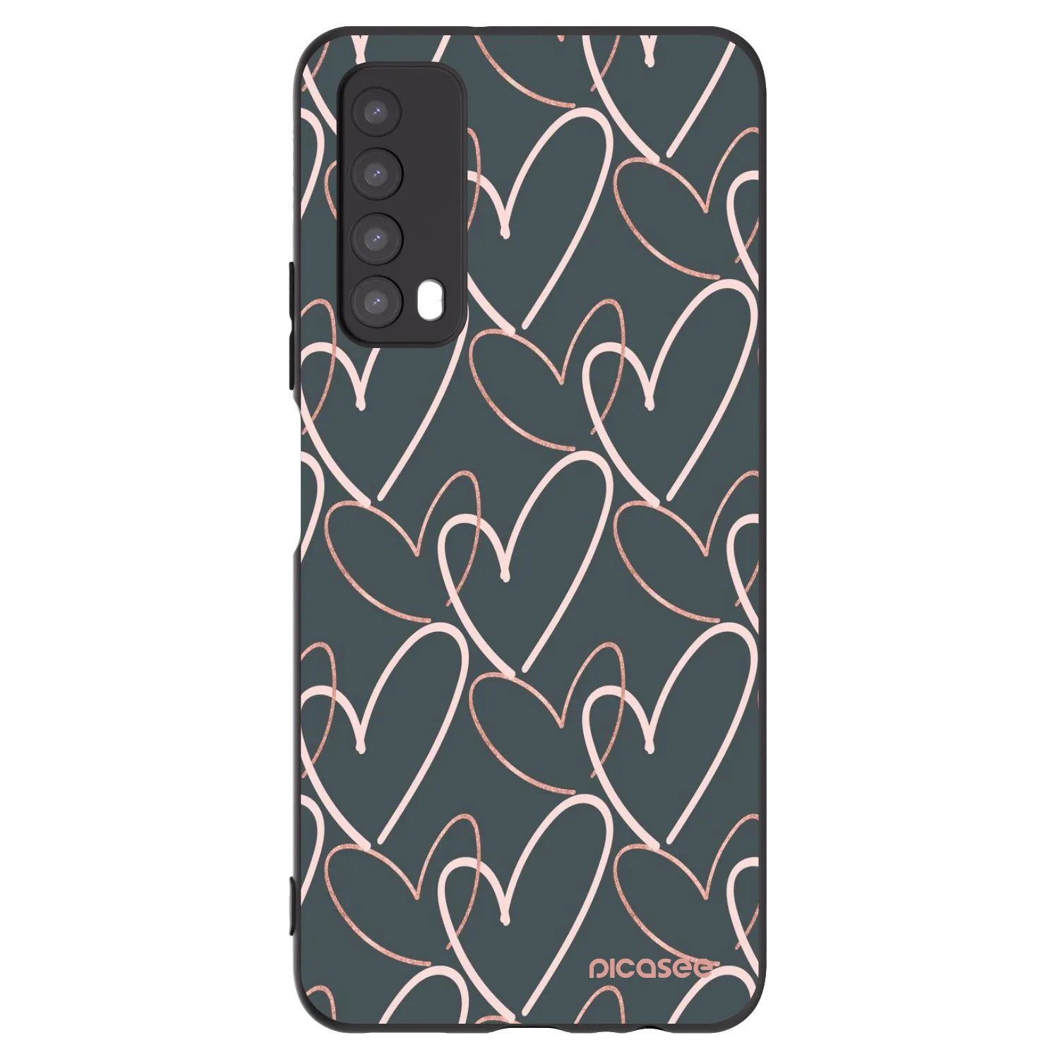 Picasee silikonowe czarne etui na Huawei P Smart 2021 - Lots of love
