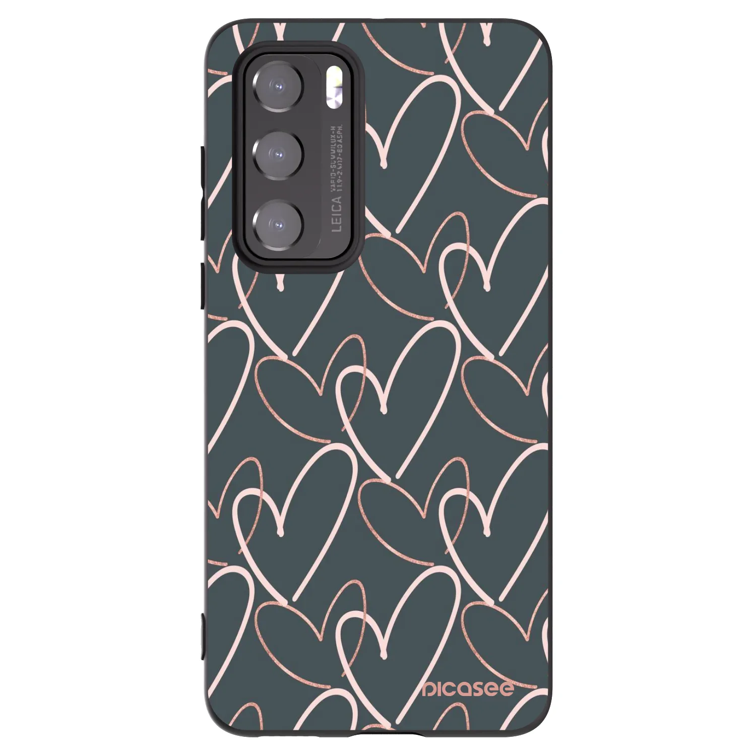 Picasee silikonowe czarne etui na Huawei P40 - Lots of love