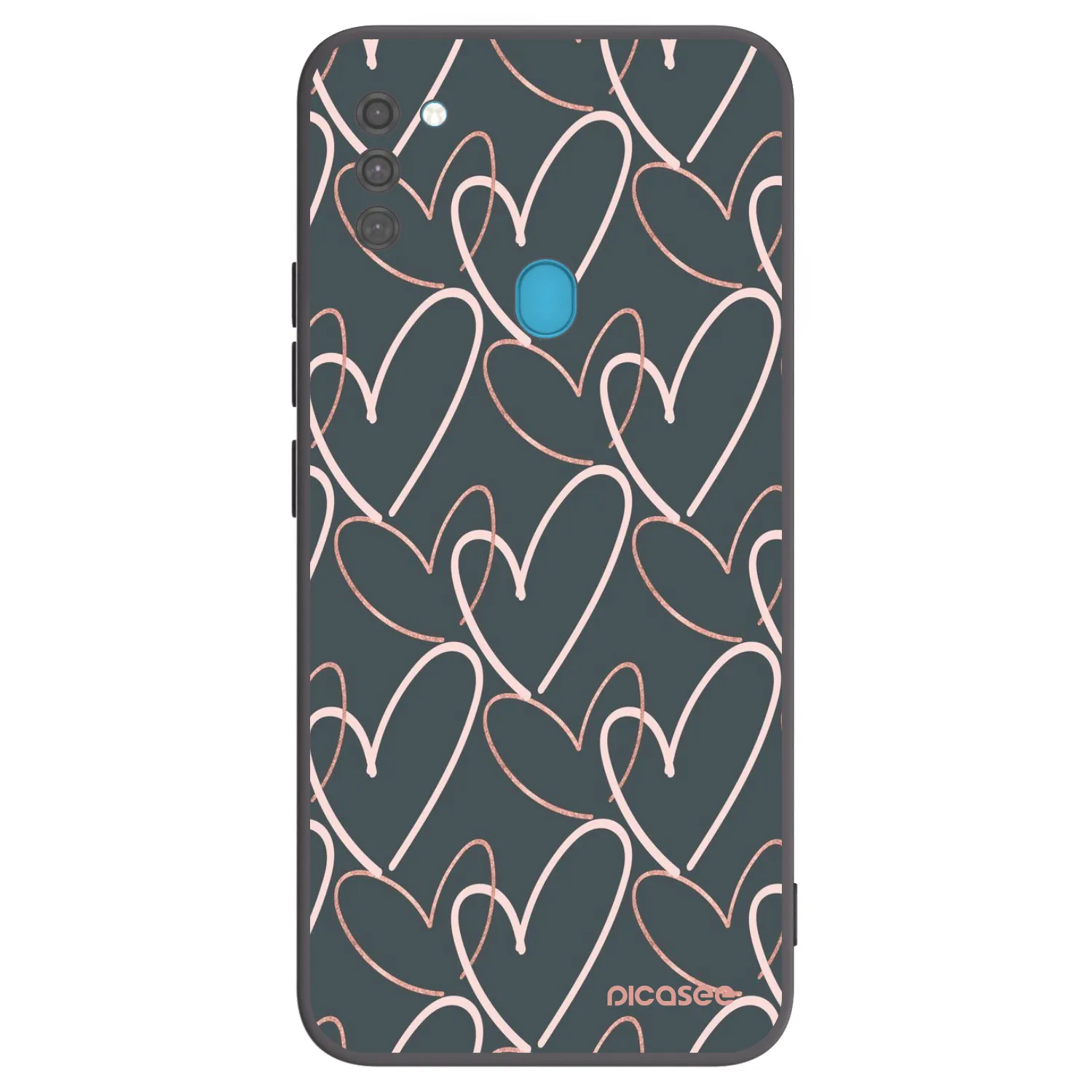 Picasee silikonowe czarne etui na Samsung Galaxy M11 - Lots of love