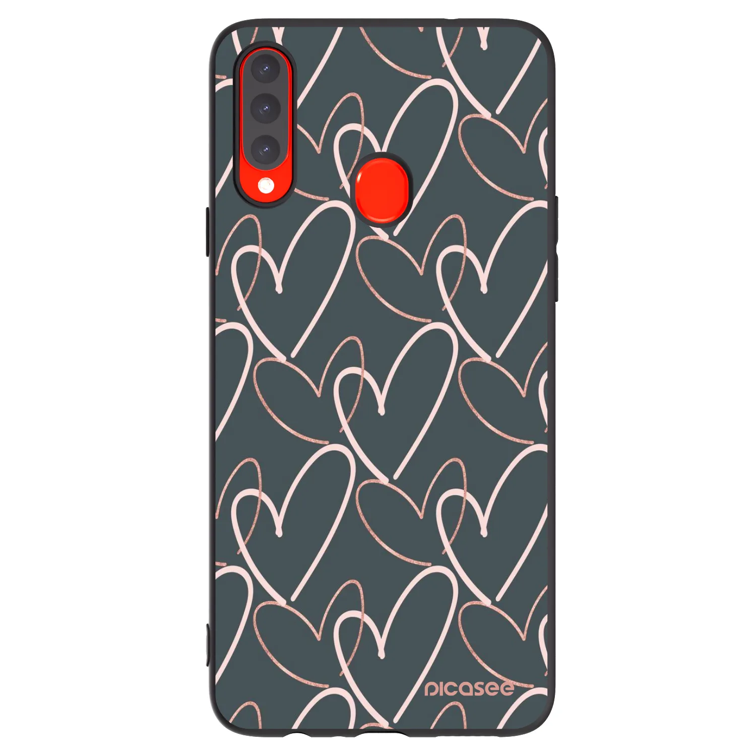 Picasee silikonowe czarne etui na Samsung Galaxy A20s - Lots of love