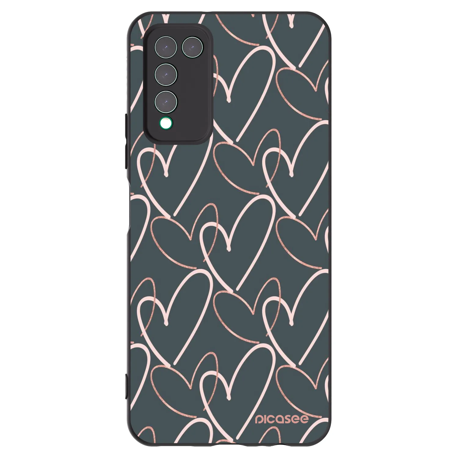 Picasee silikonowe czarne etui na Honor 10X Lite - Lots of love