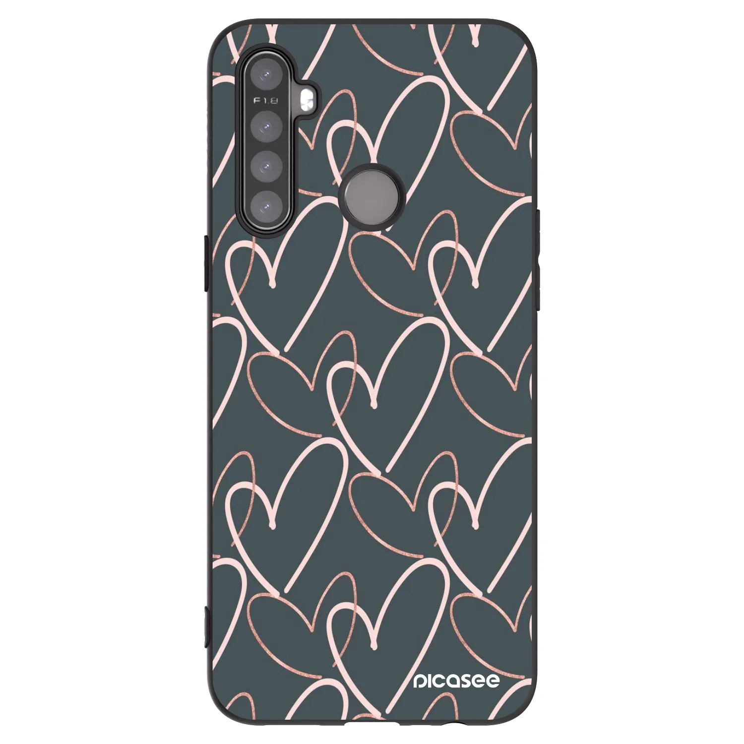 Picasee silikonowe czarne etui na Realme 6i - Lots of love