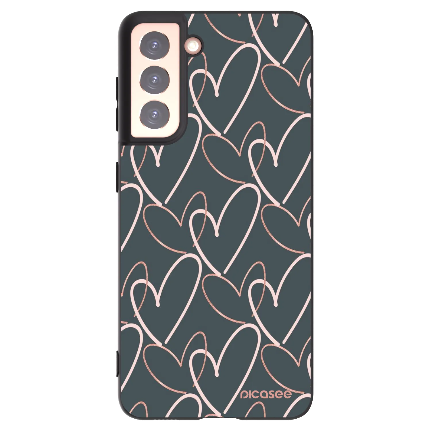 Picasee silikonowe czarne etui na Samsung Galaxy S21 5G G991B - Lots of love