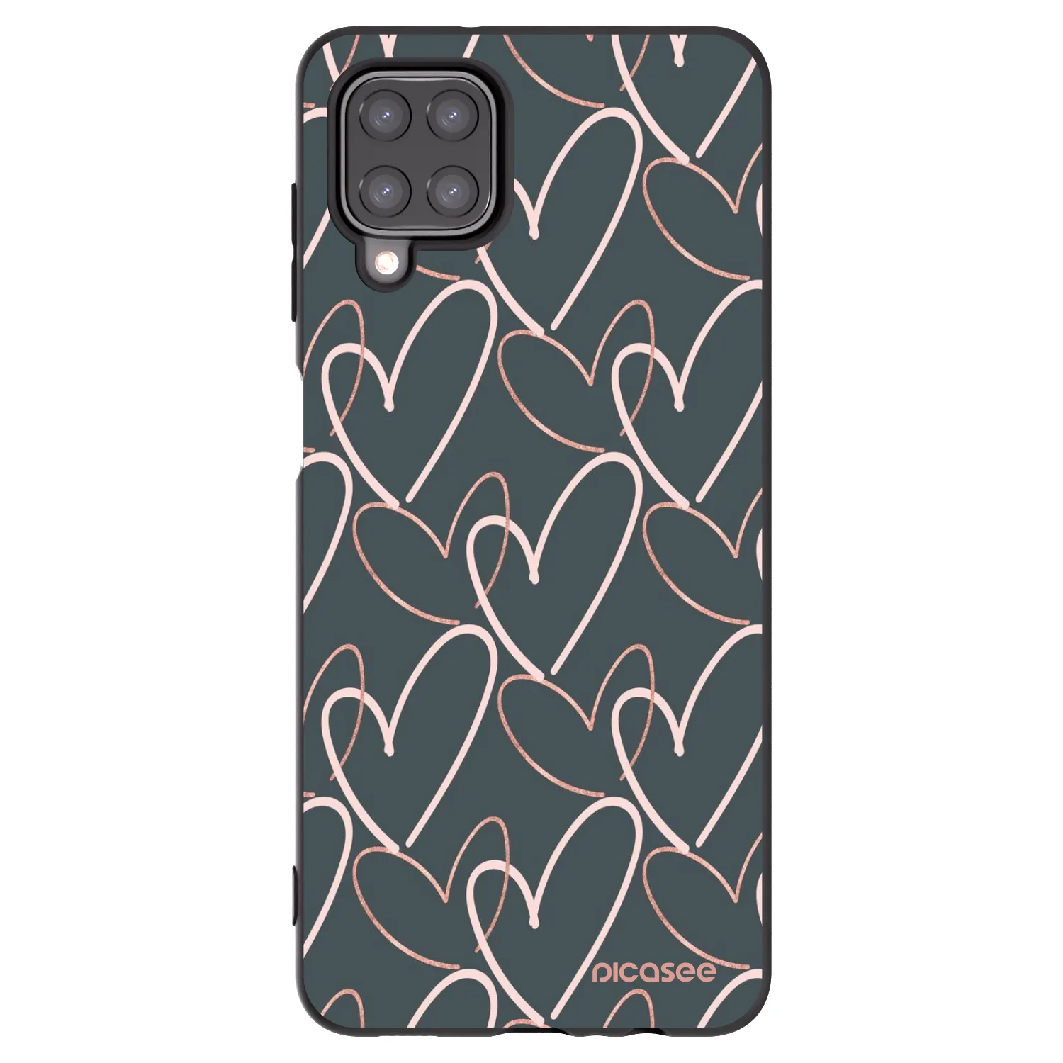 Picasee silikonowe czarne etui na Samsung Galaxy A12 A125F - Lots of love