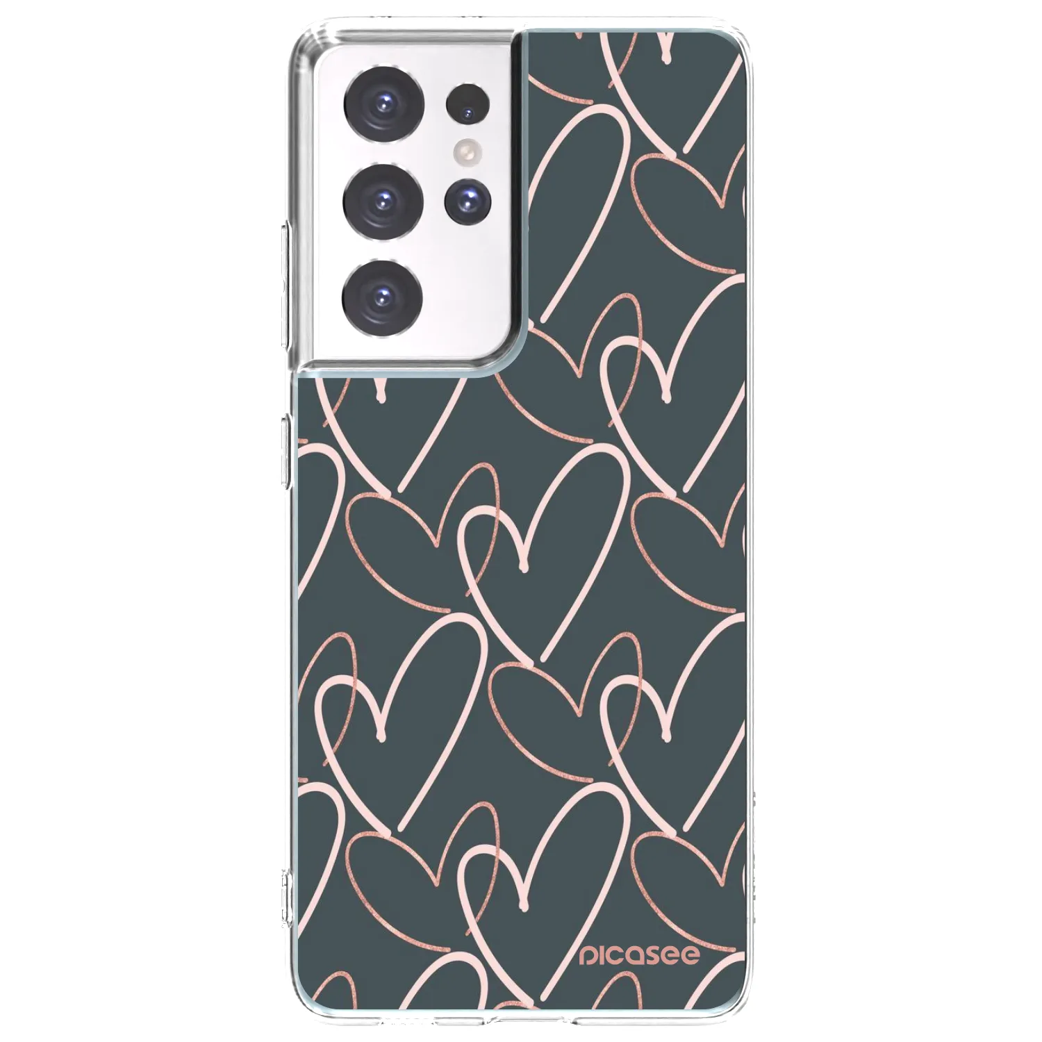 Picasee silikonowe przeźroczyste etui na Samsung Galaxy S21 Ultra 5G G998B - Lots of love