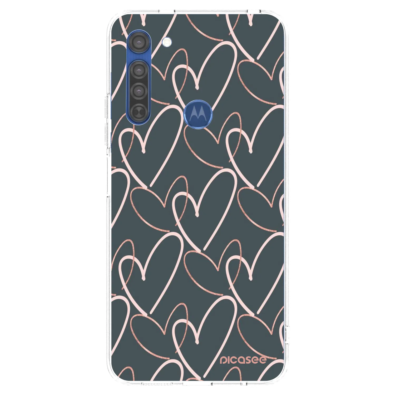 Picasee silikonowe przeźroczyste etui na Motorola Moto G8 - Lots of love