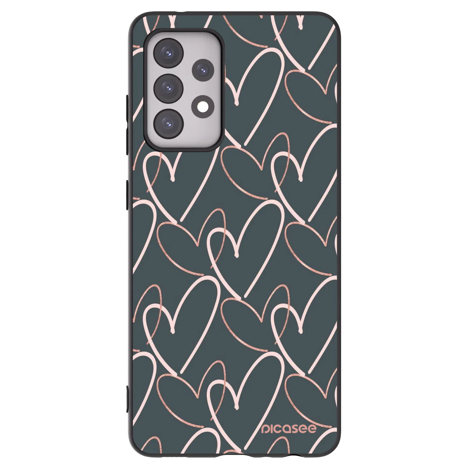Picasee silikonowe czarne etui na Samsung Galaxy A52 5G A525F - Lots of love