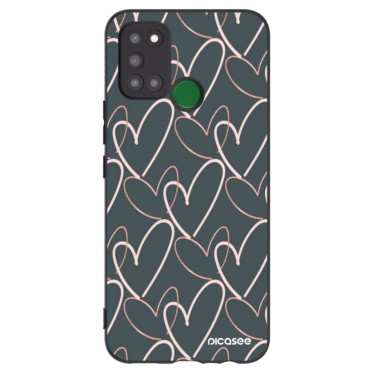 Picasee silikonowe czarne etui na Realme 7i - Lots of love