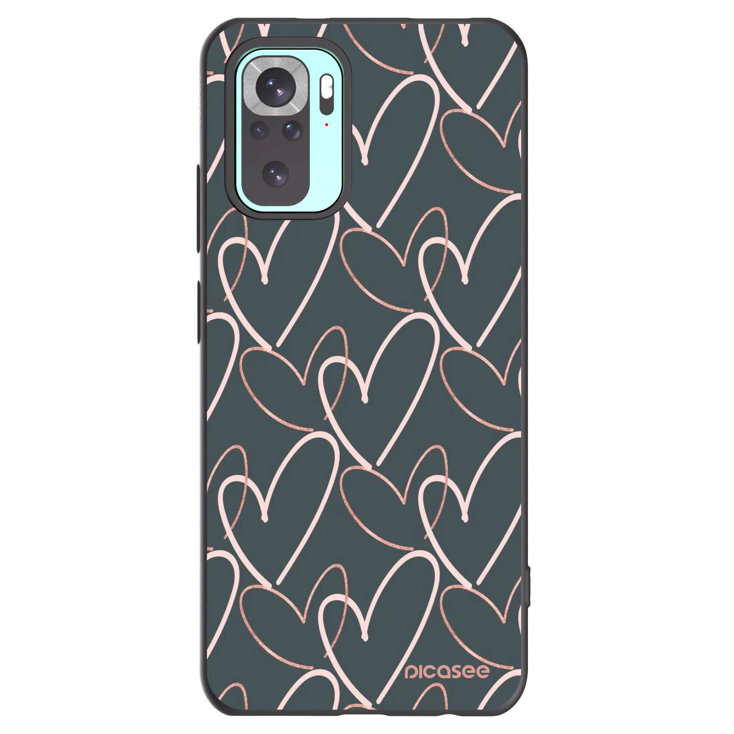 Picasee silikonowe czarne etui na Xiaomi Redmi Note 10 Pro - Lots of love