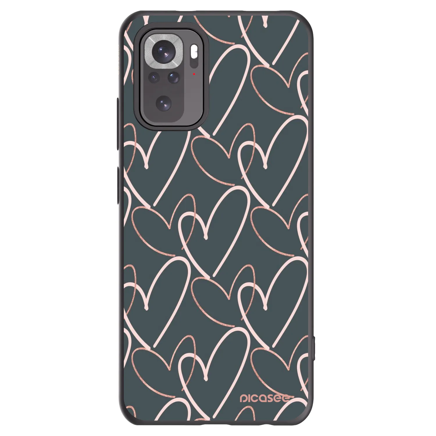 Picasee silikonowe czarne etui na Xiaomi Redmi Note 10S - Lots of love