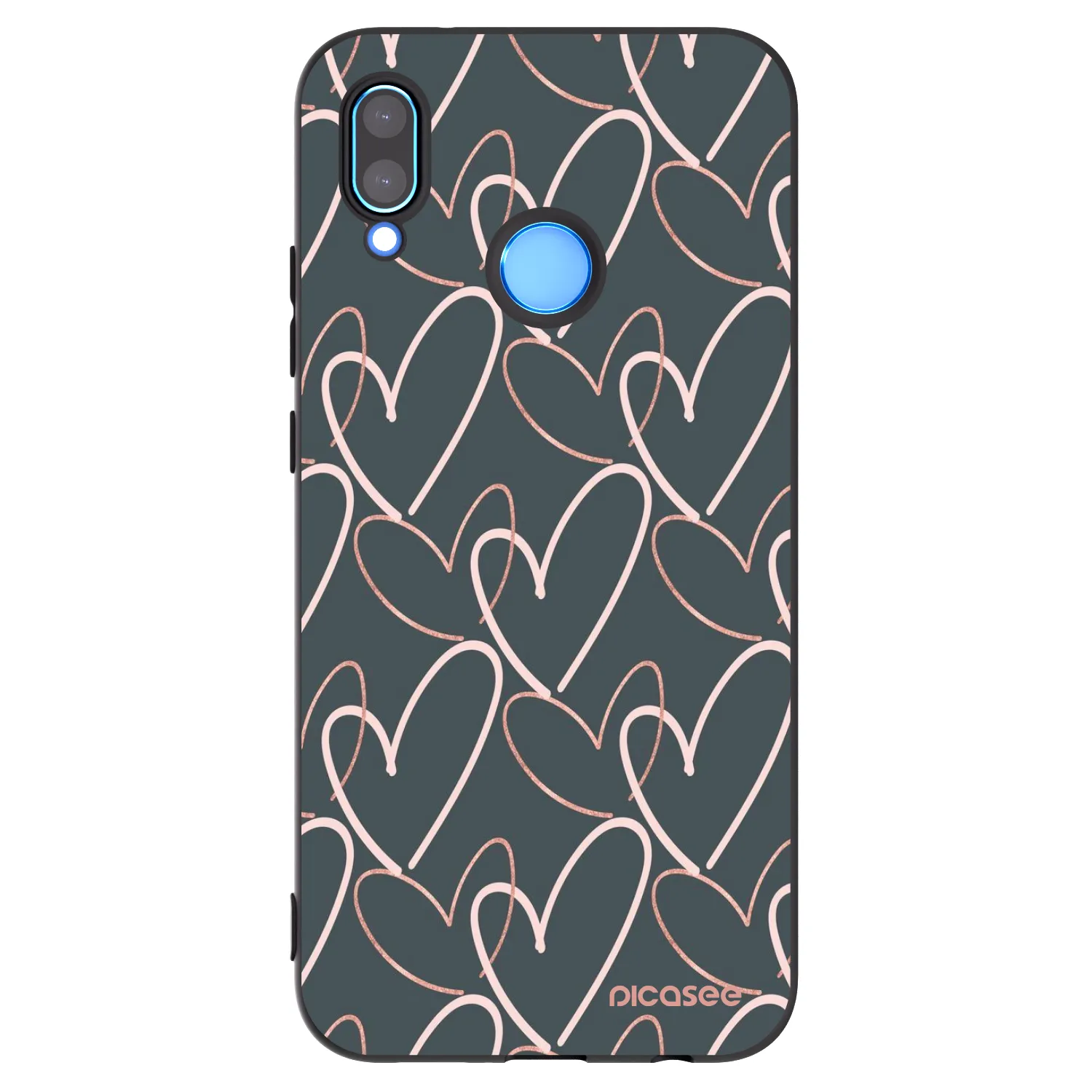 Picasee silikonowe czarne etui na Huawei P20 Lite - Lots of love