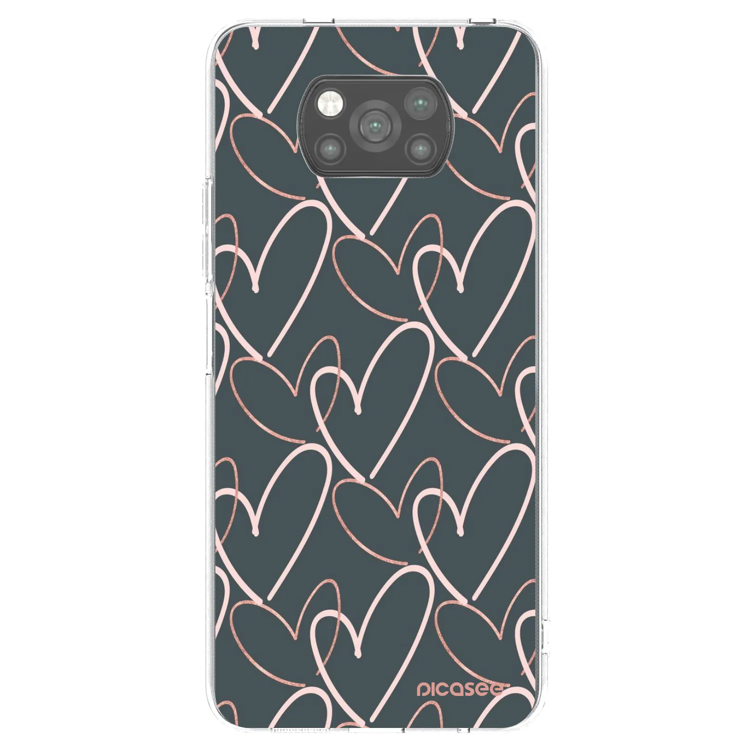 Picasee silikonowe czarne etui na Xiaomi Poco X3 Pro - Lots of love