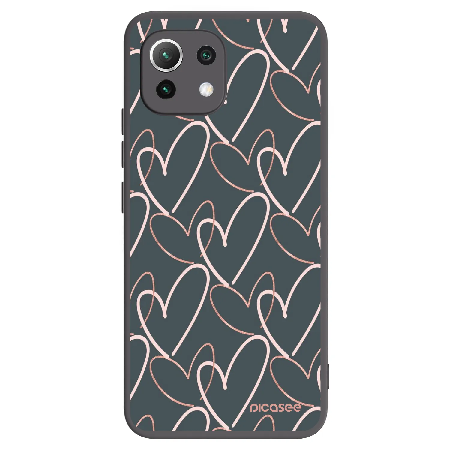 Picasee silikonowe czarne etui na Xiaomi Mi 11 Lite - Lots of love