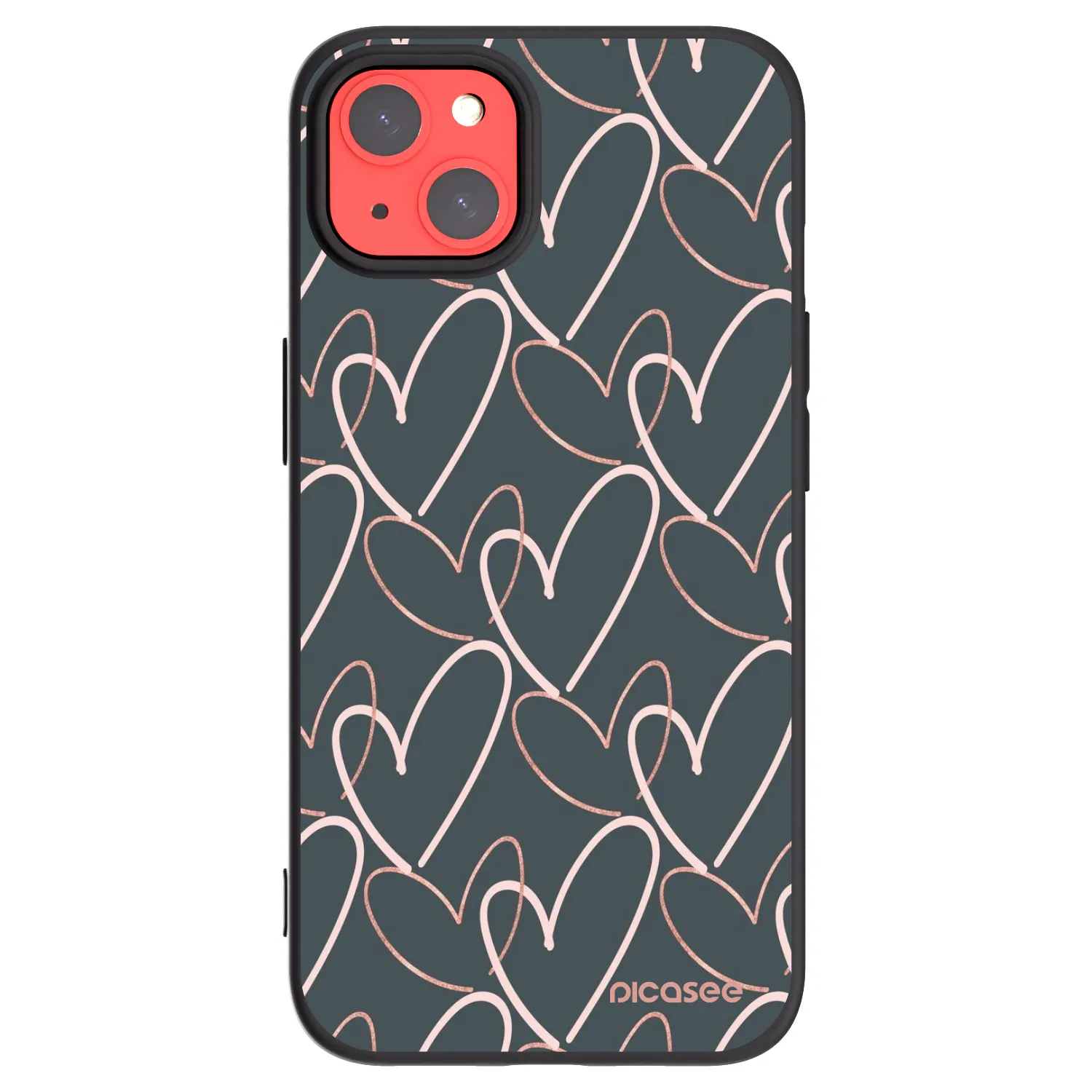 Picasee silikonowe czarne etui na Apple iPhone 13 - Lots of love