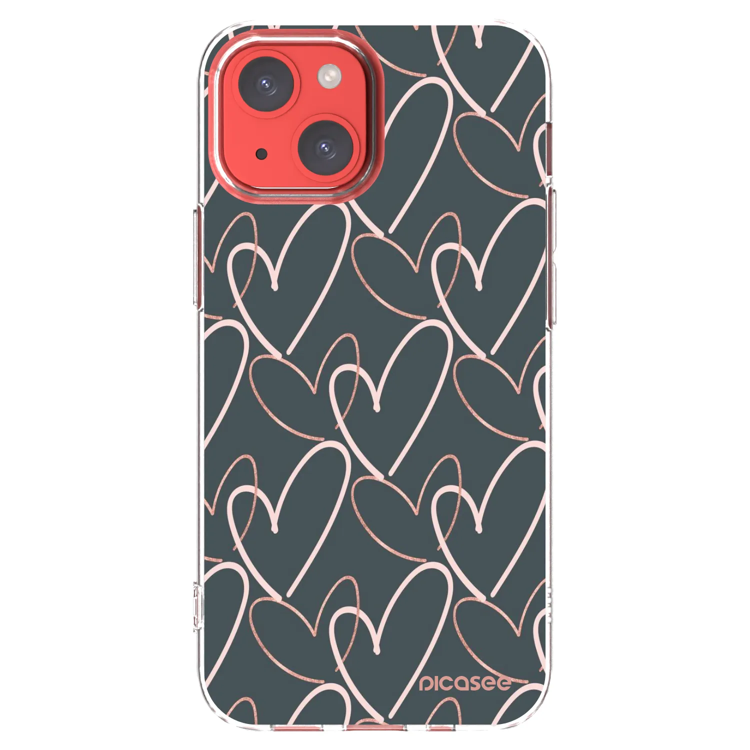 Picasee silikonowe przeźroczyste etui na Apple iPhone 13 mini - Lots of love