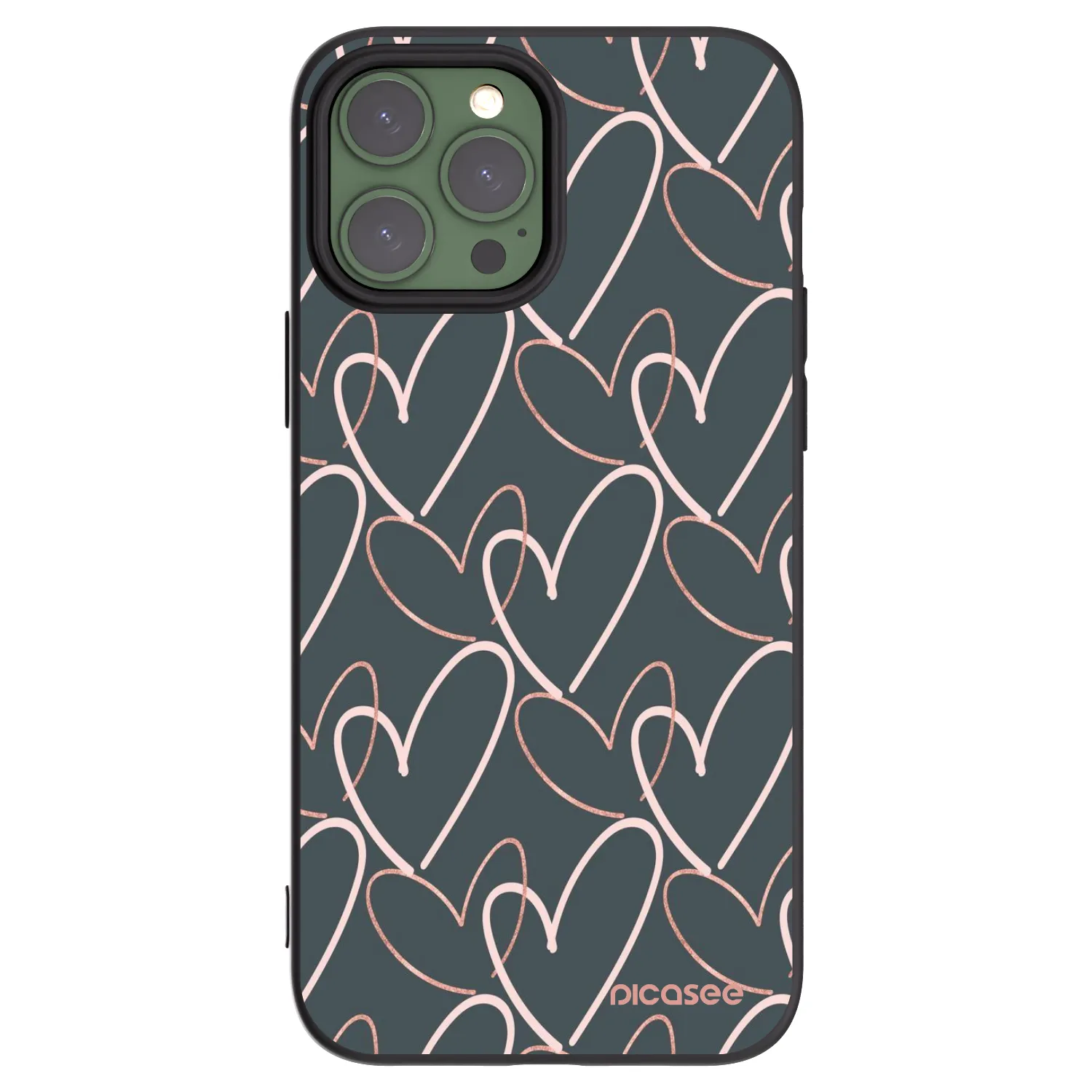 Picasee silikonowe czarne etui na Apple iPhone 13 Pro Max - Lots of love