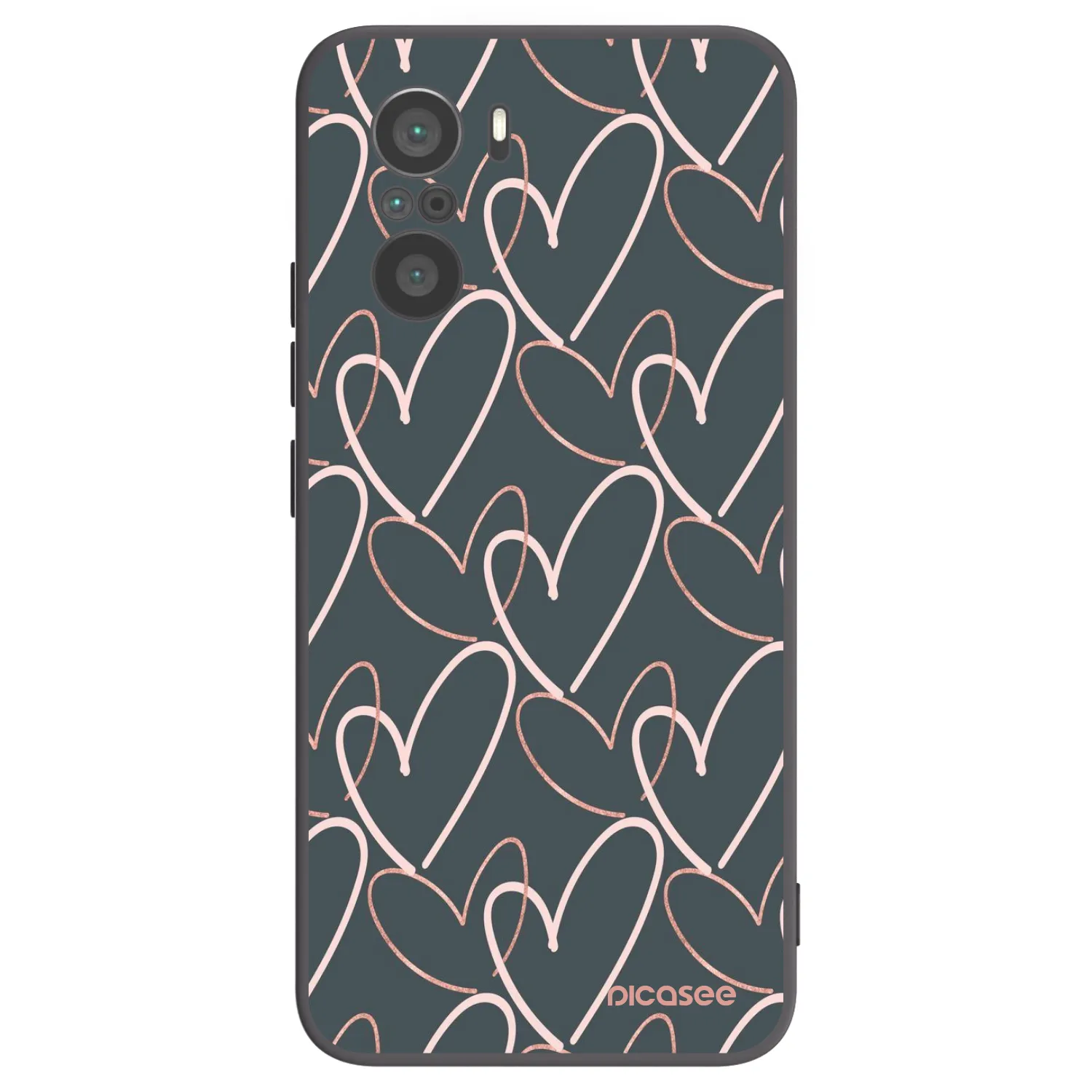 Picasee silikonowe czarne etui na Xiaomi Poco F3 - Lots of love
