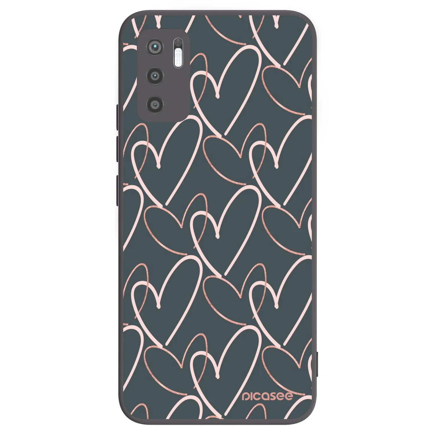 Picasee silikonowe czarne etui na Xiaomi Redmi Note 10 5G - Lots of love