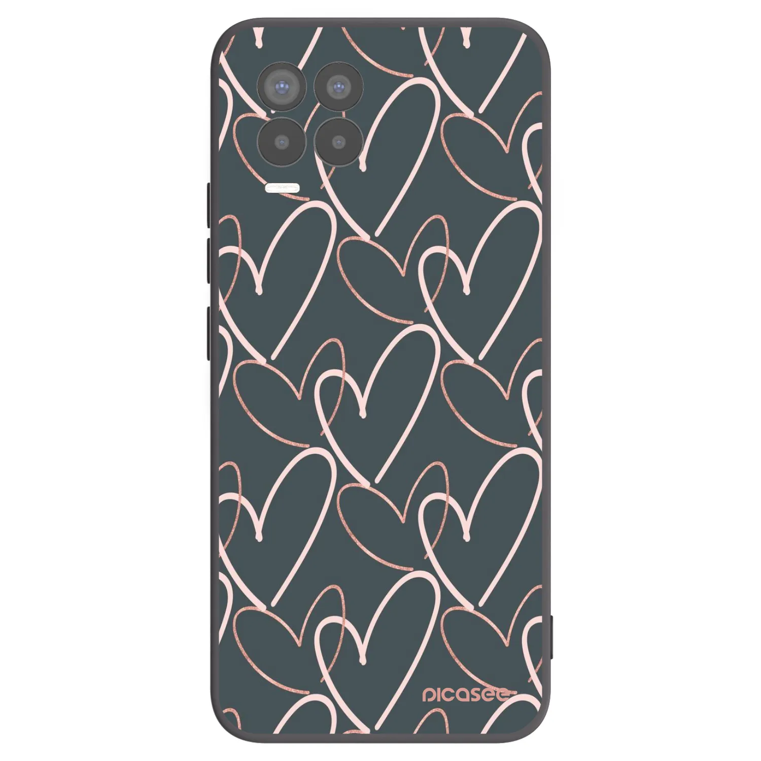 Picasee silikonowe czarne etui na Realme 8 Pro - Lots of love