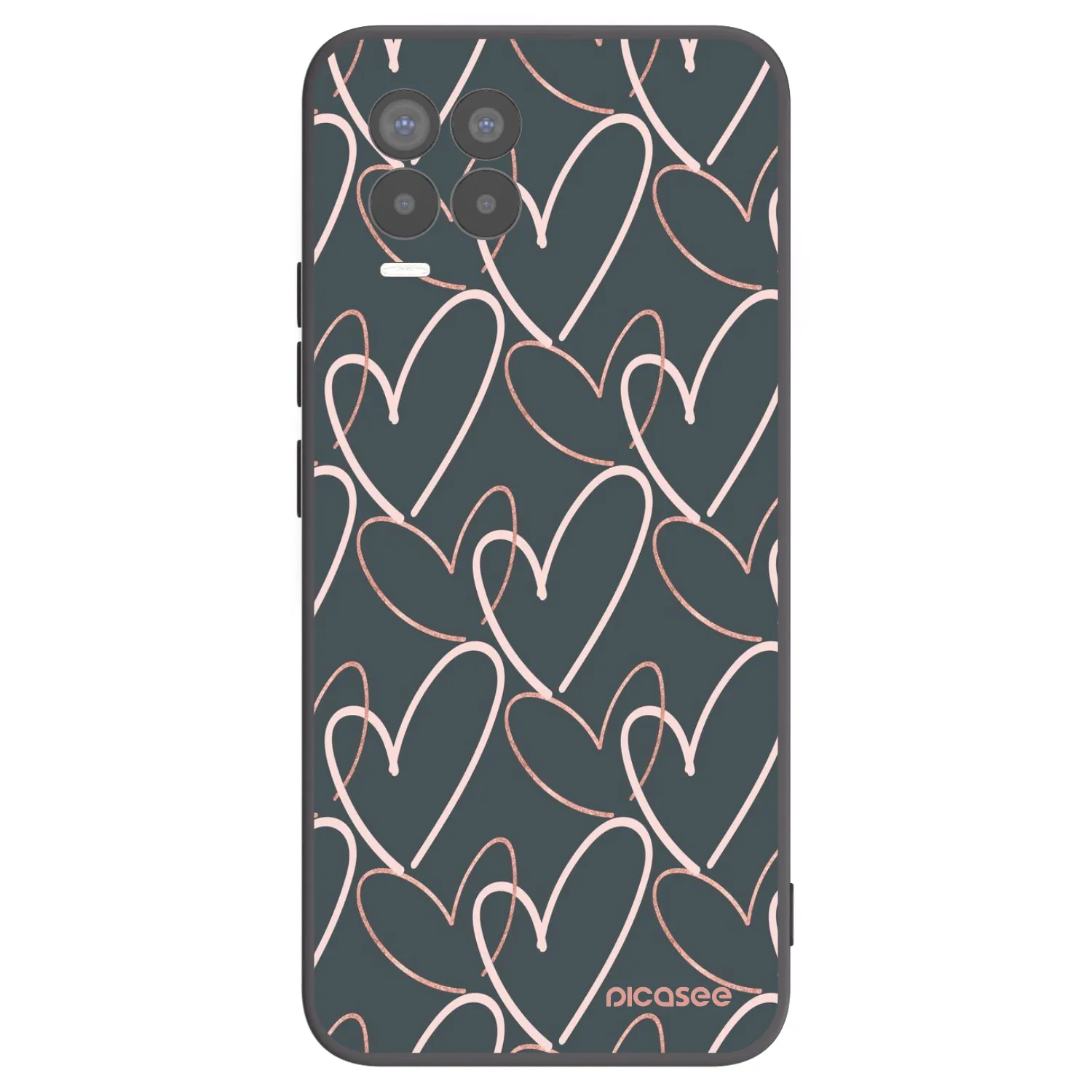 Picasee silikonowe czarne etui na Realme 8 4G - Lots of love