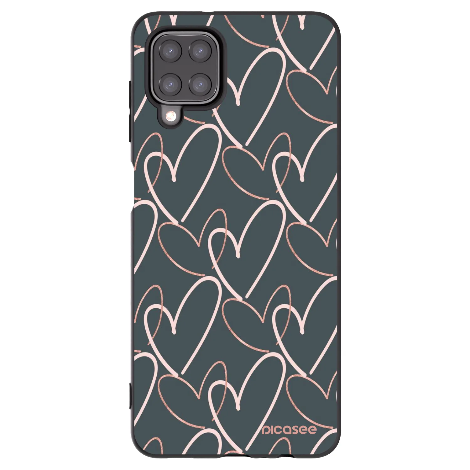 Picasee silikonowe czarne etui na Samsung Galaxy M12 M127F - Lots of love