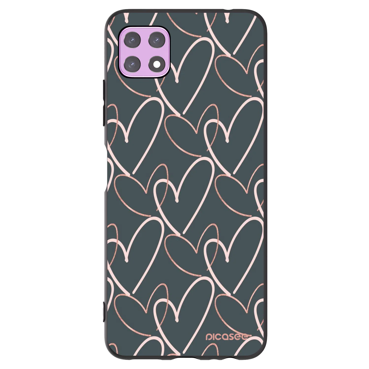 Picasee silikonowe czarne etui na Samsung Galaxy A22 A226B 5G - Lots of love