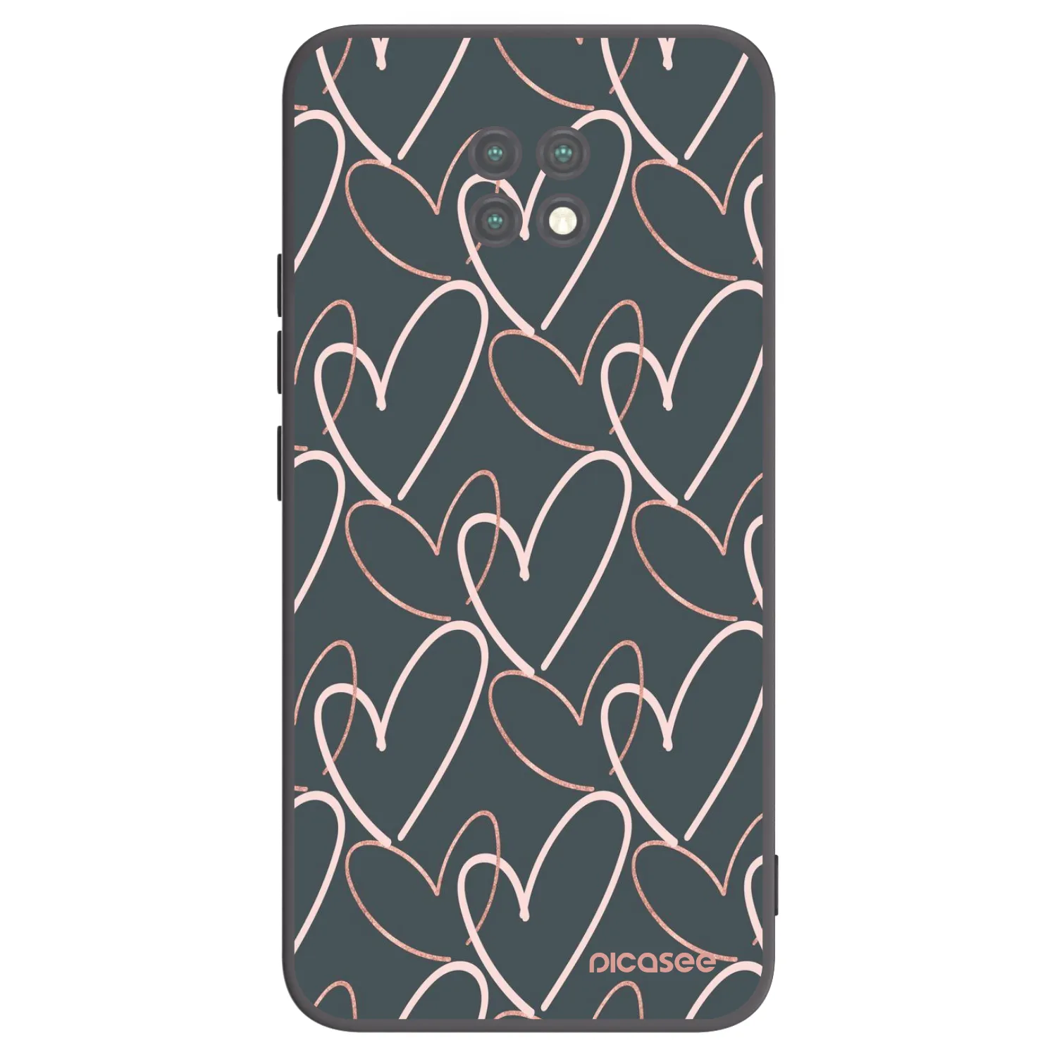 Picasee silikonowe czarne etui na Xiaomi Redmi Note 9T - Lots of love