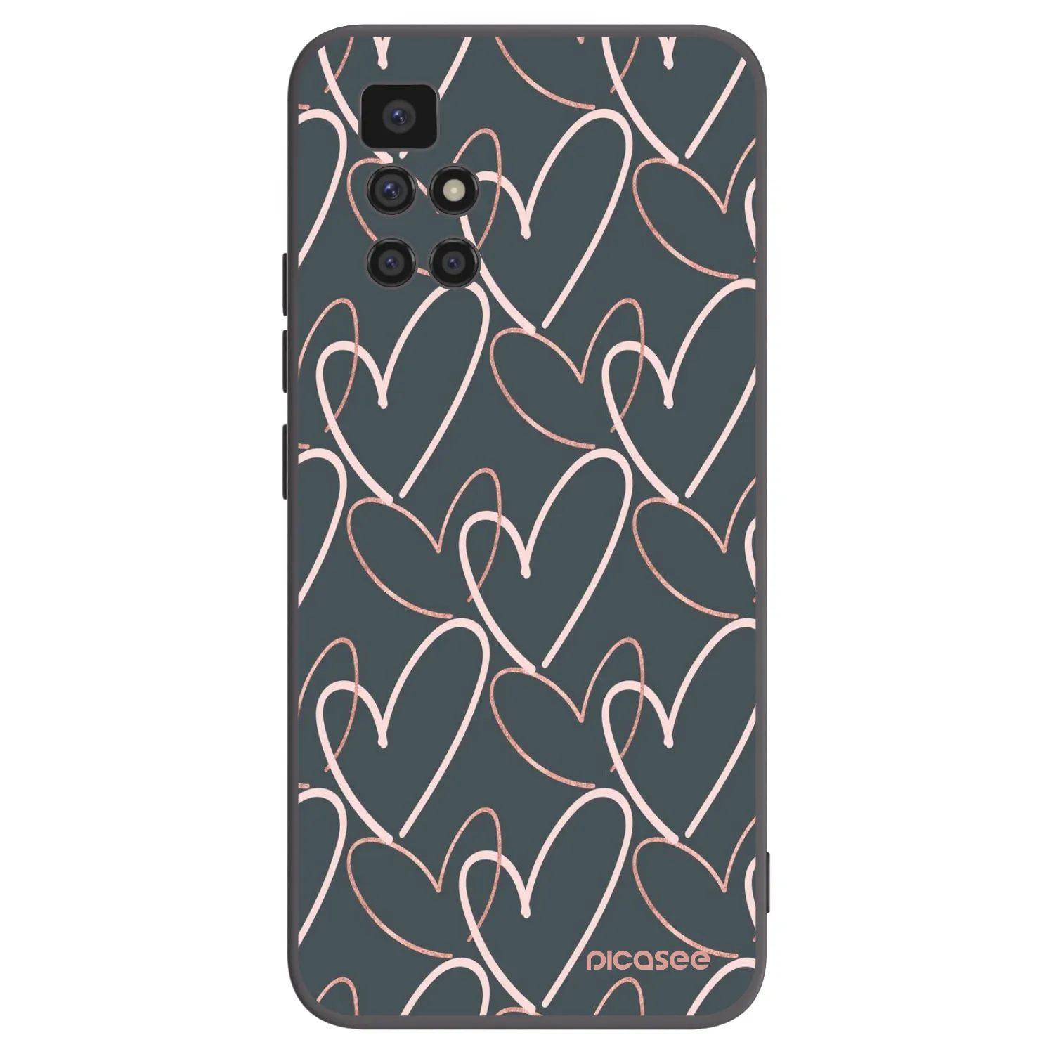 Picasee silikonowe czarne etui na Xiaomi Redmi 10 - Lots of love