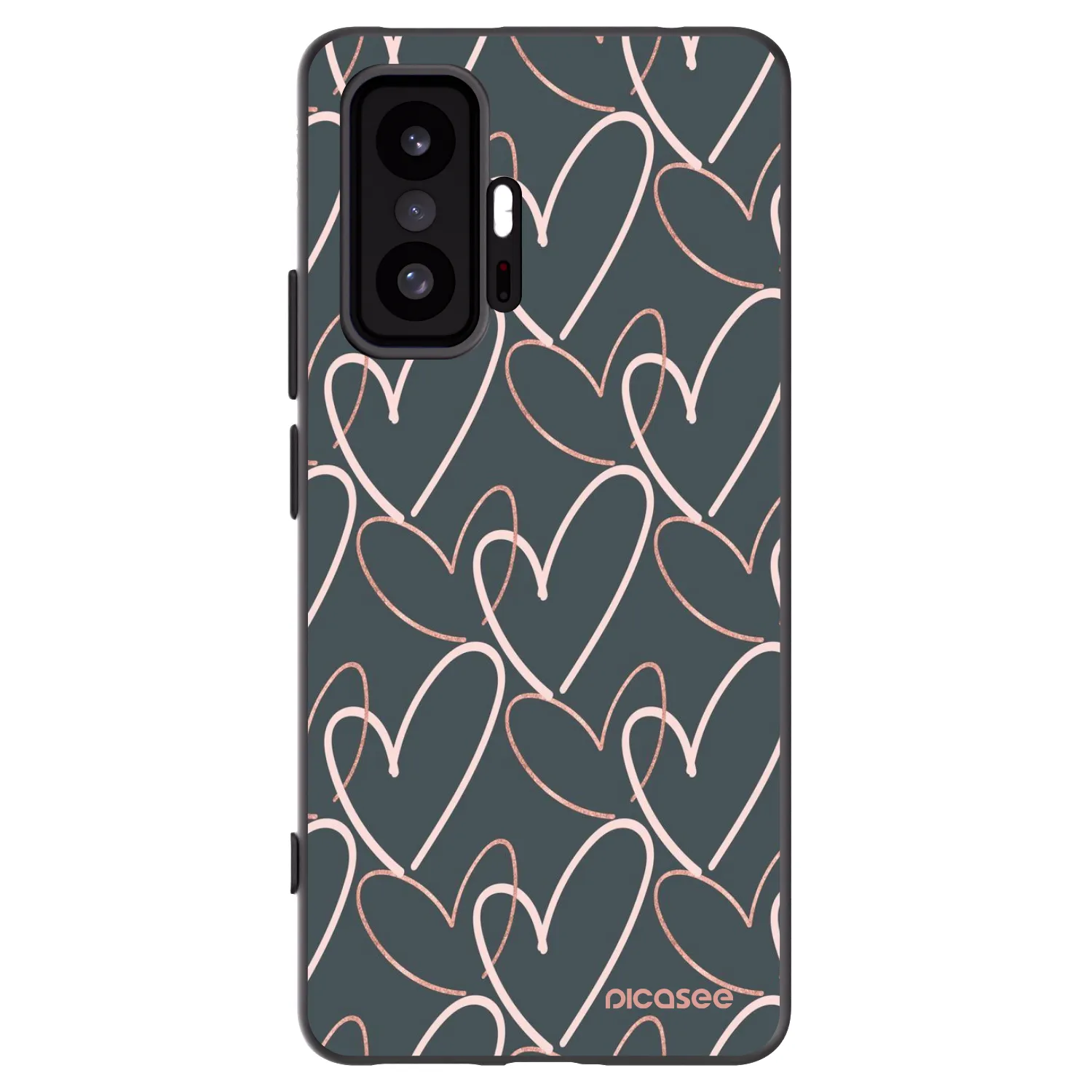 Picasee silikonowe czarne etui na Xiaomi 11T - Lots of love