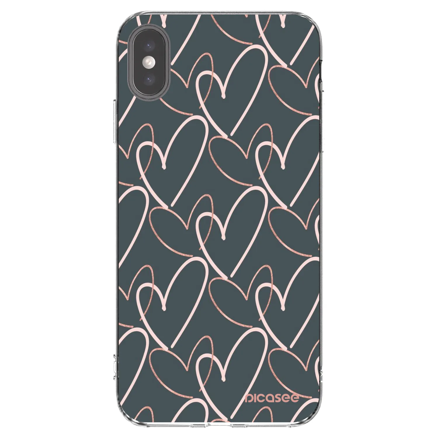Picasee silikonowe przeźroczyste etui na Apple iPhone XS Max - Lots of love