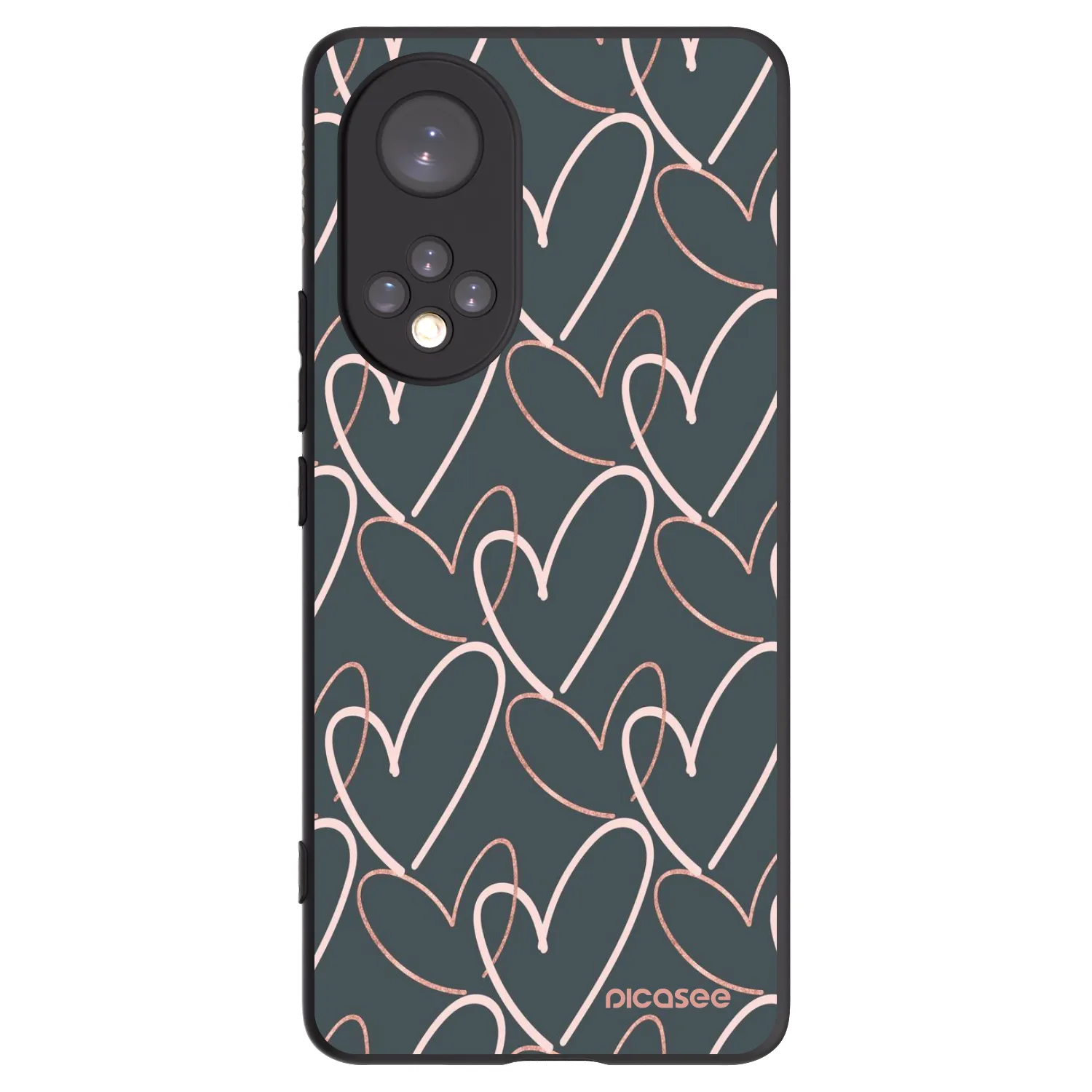 Picasee silikonowe czarne etui na Honor 50 5G - Lots of love